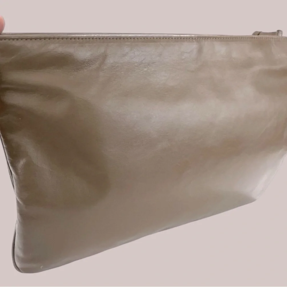 Vintage Margolm Leather Patchwork Clutch Snakeskin 1980s Neutral